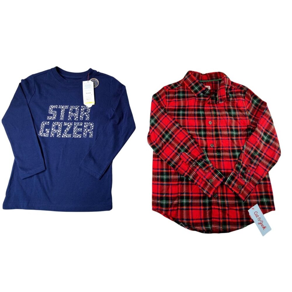 New Cat & Jack Lot of 2 Long Sleeve Size 4/5-6/7